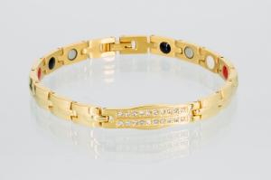 E8160G2Z - 4-Elemente Armband goldfarben mit Zirkoniasteinen