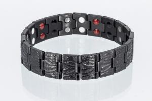 E8422BL - Doppelreihiges 4-Elemente Armband schwarz