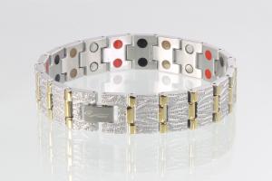 E8422B - Doppelreihiges 4-Elemente Armband bicolor
