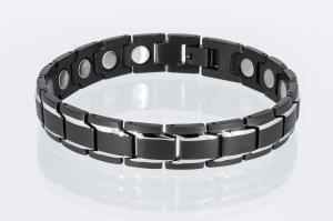 Magnetarmband schwarz silber mit extra-starken Magneten - 8262bls4