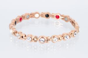 4-Elemente Armband rosegoldfarben mit weißen Zirkonia - e8530rgz