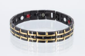 E8035BLG - 4-Elemente Armband gold schwarz