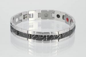 E8131BLS - 4-Elemente Armband schwarz silber