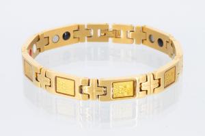E8302G2 - 4-Elemente Armband goldfarben mit buddhistischen Motiven