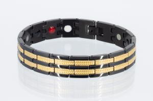 E8327BLG - 4-Elemente Armband gold schwarz