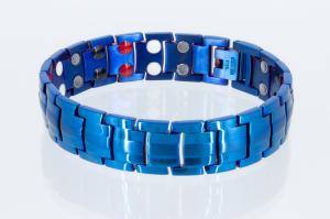 E8901blau - 4-Elemente Armband blaumetallic