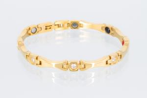 E8565G2Z - 4-Elemente Armband goldfarben mit weißen Zirkoniasteinen