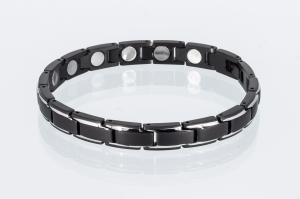 8368BLS4 - Magnetarmband schwarz silber mit extra-starken Magneten