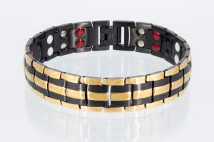 E8901BLG - 4-Elemente Armband schwarz gold