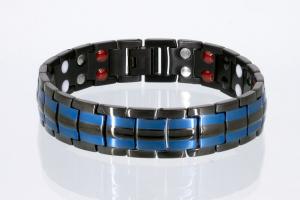 TE8901Blblaub - Titan-Energiearmband schwarz mit blau