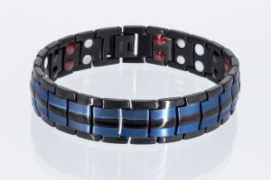 TE8901Blblaub - Titan-Energiearmband schwarz mit blau