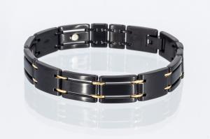 E8255BLG - 4-Elemente Armband gold schwarz
