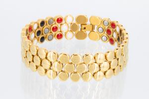 4-Elemente Armband goldfarben mit extra vielen Einlagen - e8119g2
