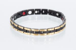 E8001BLG - 4-Elemente Armband schwarz gold