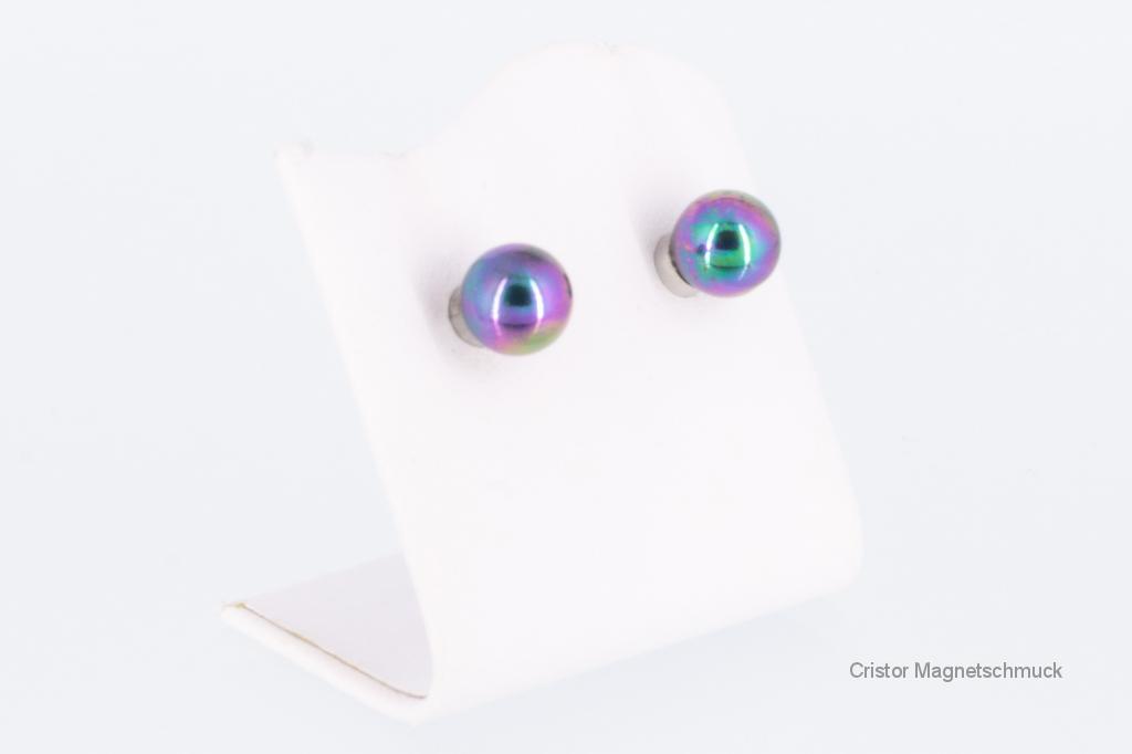 2030SM - Magnetohrstecker silberfarben mit metallfarbener Perle