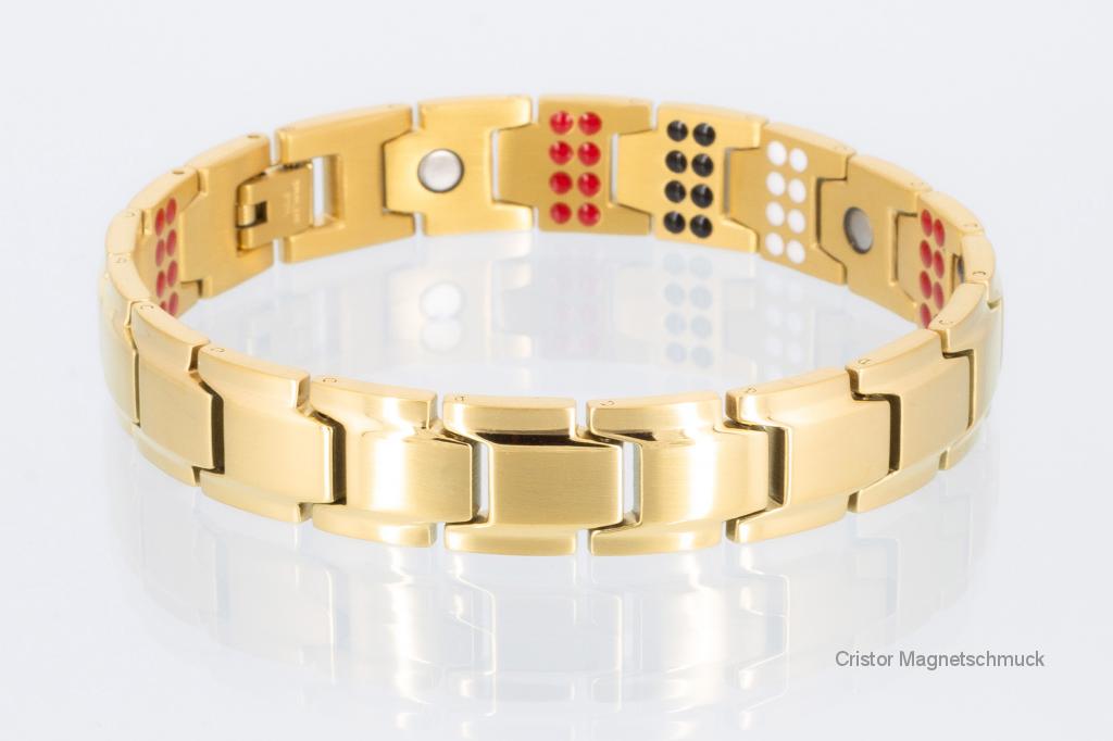 E8262Ge - 4-Elemente Armband goldfarben mit extravielen Einlagen