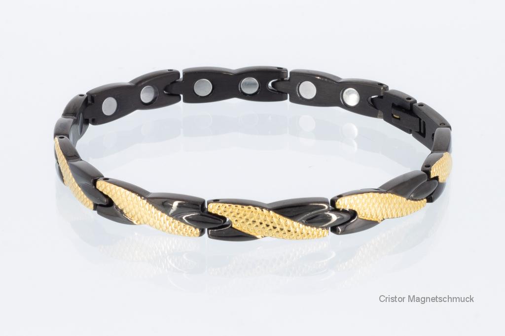 H9059BLGSet - Halskette und Armband im Set schwarz gold