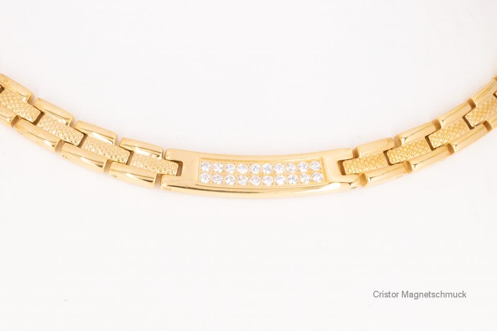 HE9033GZ - 4-Elemente Halskette goldfarben mit Zirkonia