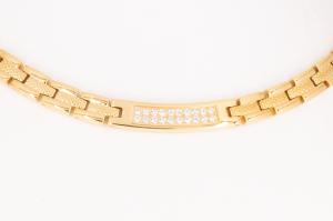 HE9033GZ - 4-Elemente Halskette goldfarben mit Zirkonia