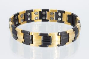 T8901BLG - Titan-Magnetarmband gold schwarz