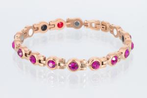 4-Elemente Armband rosegoldfarben mit pinkfarbenen Zirkonia - e8334rgz