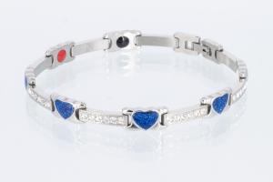 4-Elemente Armband silber blau - e8414sz