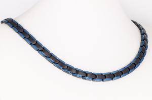 HT9036BLblau - Titanhalskette schwarz blau