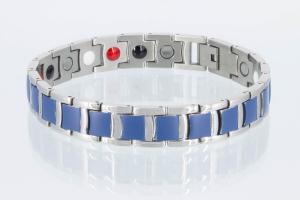 E8479Sblau - 4-Elemente Armband silber blau
