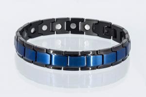 8262BLblaub - Magnetarmband schwarz und blaumetallic