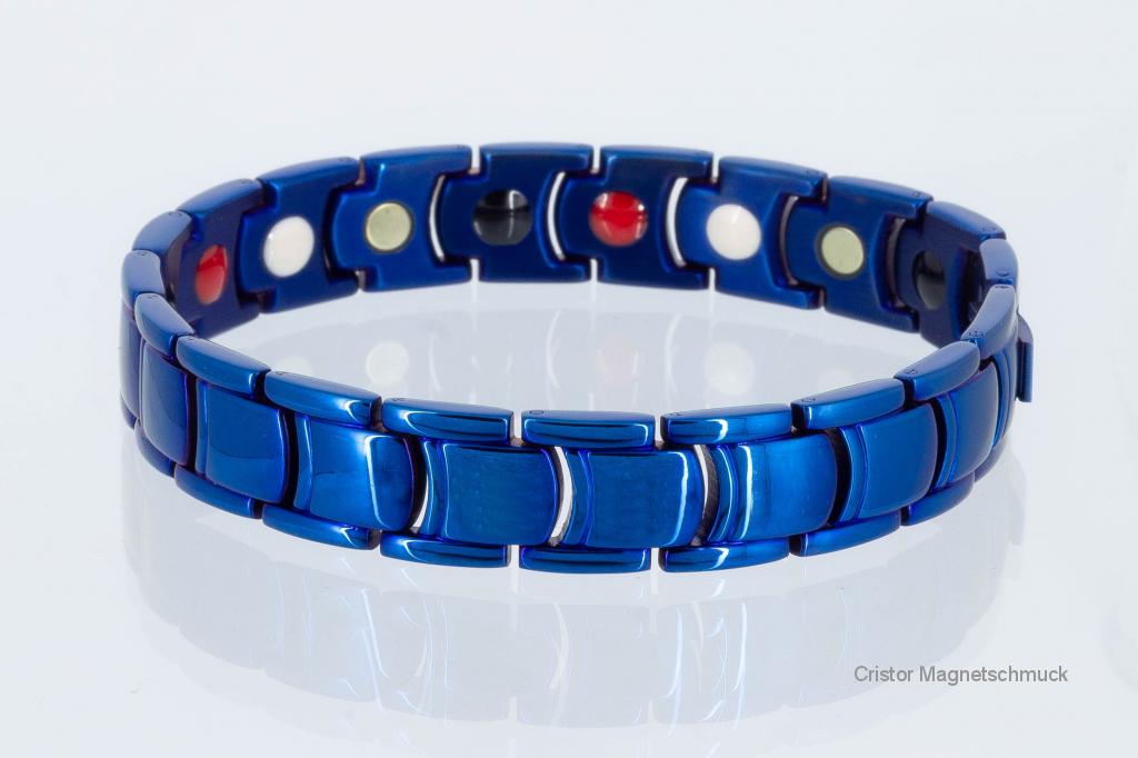 E8262blau - 4-Elemente Armband blaumetallic