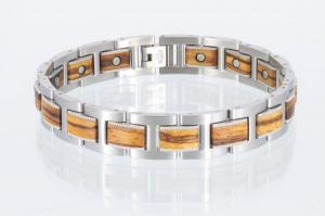 8504SW - Magnetarmband mit Einlagen aus Holz