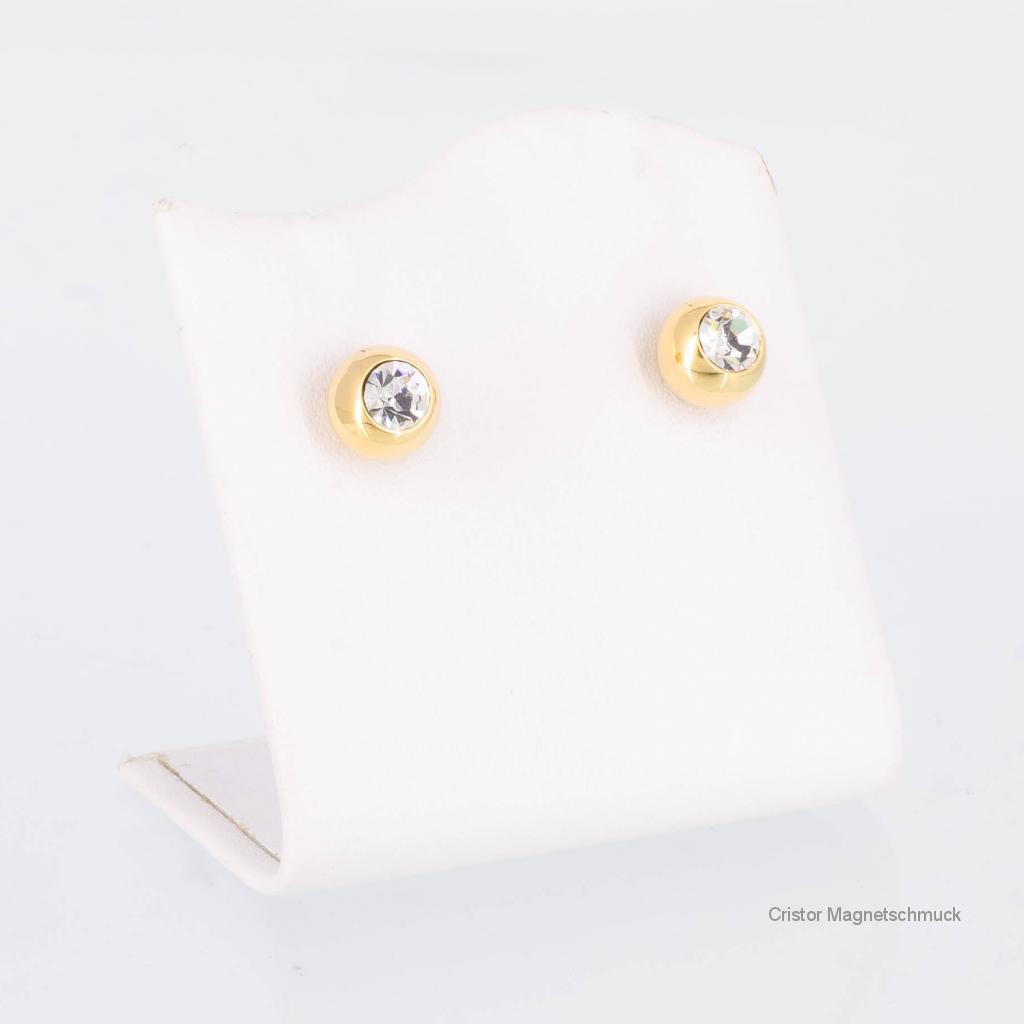8530GZSet - Magnetschmuckset goldfarben mit weißen Zirkonia