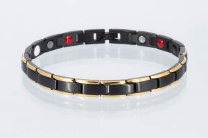 E8368BLG - 4-Elemente Armband schwarz gold