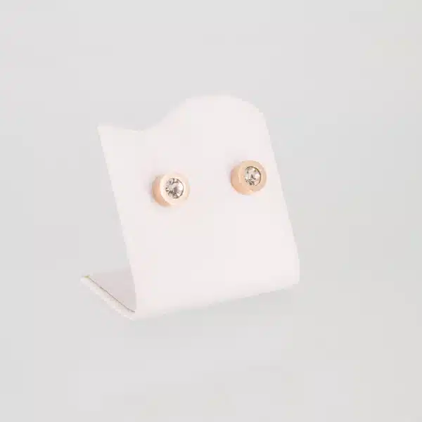 Magnetohrstecker in rosegold mit weißen Zirkoniasteinen