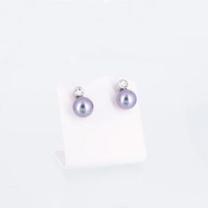 Magnetohrringe Graue Perle