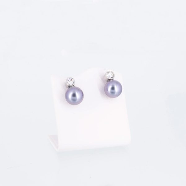 Magnetohrringe Graue Perle