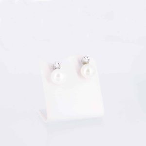 Magnetohrringe Weiße Perle