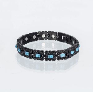 Magnetarmband Ursprung in schwarz mit blauen Einlagen