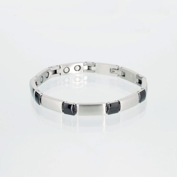 elegantes Magnetarmband in silber und schwarz