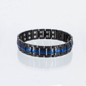 Doppelreihiges Magnetarmband Stärke in schwarz und blau