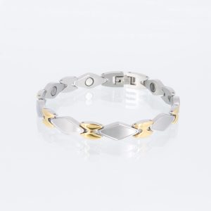 Magnetarmband mit großen Rauten in bicolor