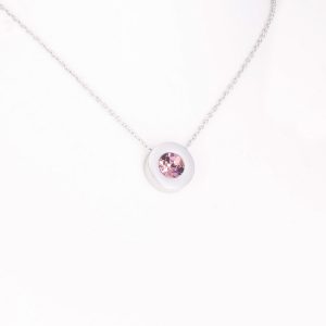 Magnetanhänger silberfarben mit einem fliederfarbenen Zirkonia