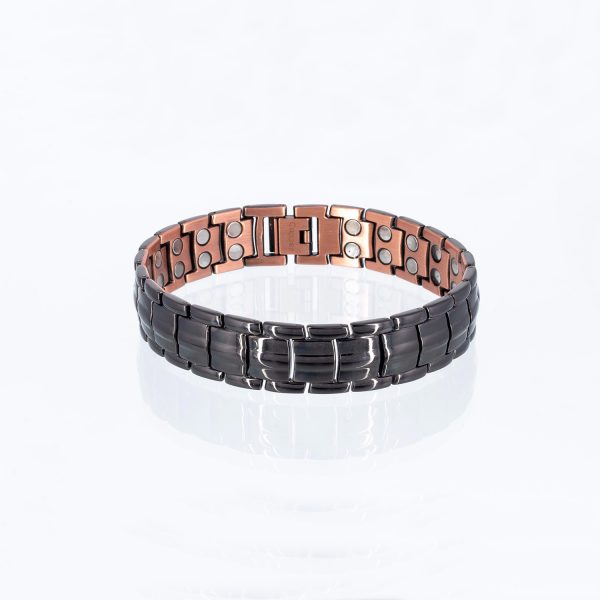 Doppelreihiges Kupferarmband Stärke mit schwarzer Beschichtung