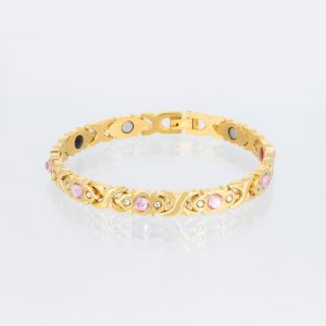 Energiearmband Romantik in gold und rosa