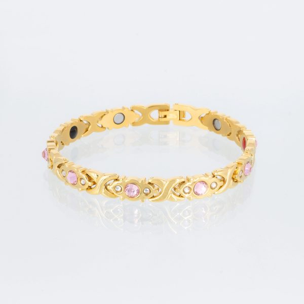 Energiearmband Romantik in gold und rosa