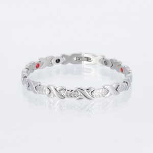 Energiearmband Eichenblatt in silber