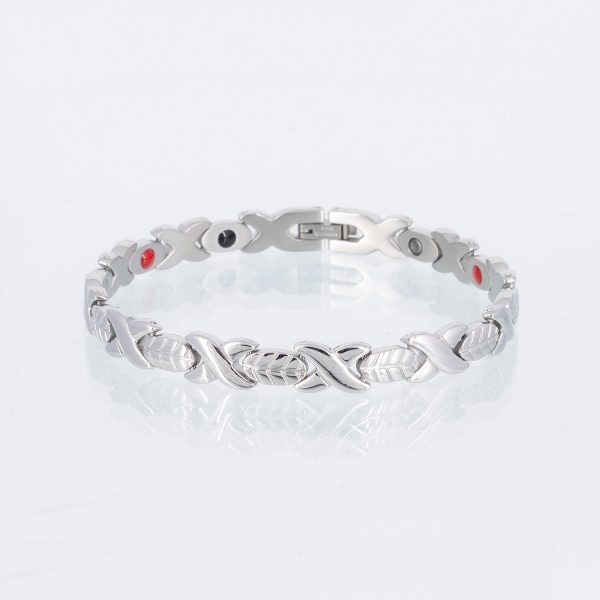 Energiearmband Eichenblatt in silber