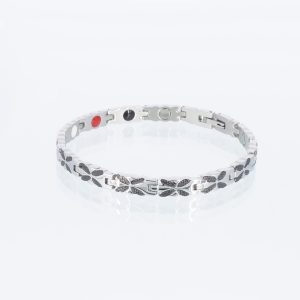 Energiearmband Flügel in Silber und Schwarz