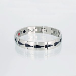 Energiearmband Tropfen in silber und schwarz