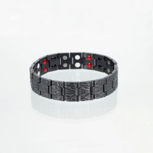 Doppelreihiges Energiearmband Natur in schwarz